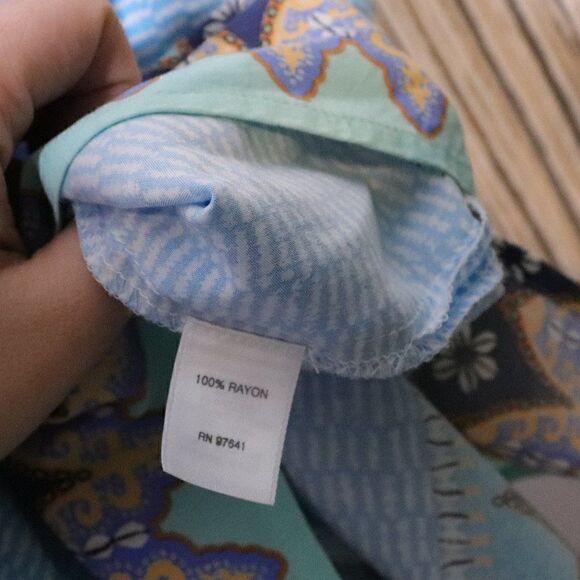 J.Jill| Printed Lace Front Tunic Blouse‎ - Picture 6 of 8